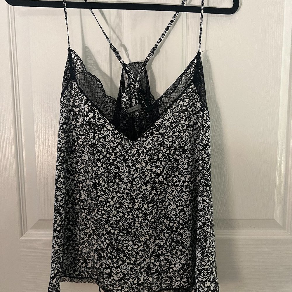 NWT New 1. State Black Floral Cami Sz XXL